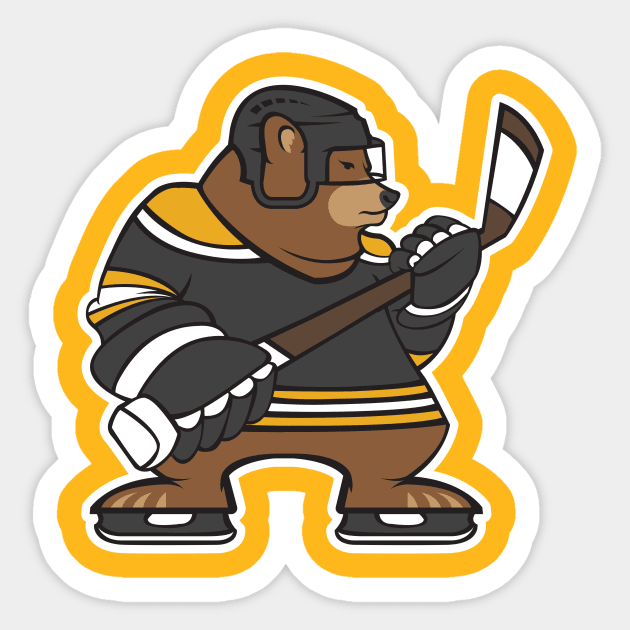 Boston Bruins Bear Hockey Design Sticker by stayfrostybro